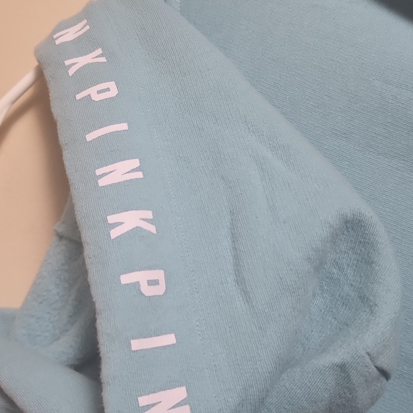 Victoria's Secret PINK Light Blue Pullover Hoodie w/ Pockets - Picture 6 of 8